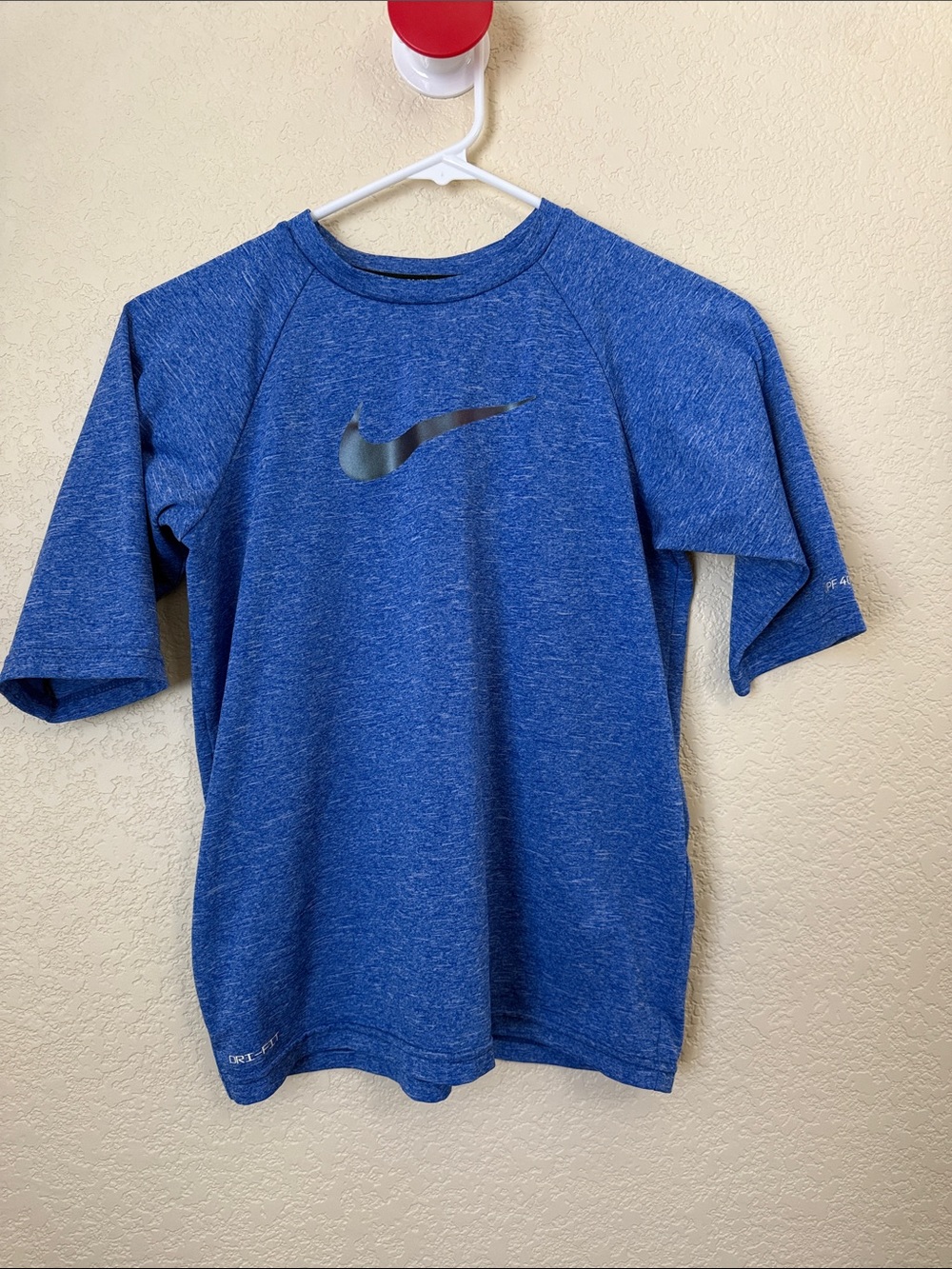 Nike Blue Heather Dri-FIT Short Sleeve Tee with Black Swoosh